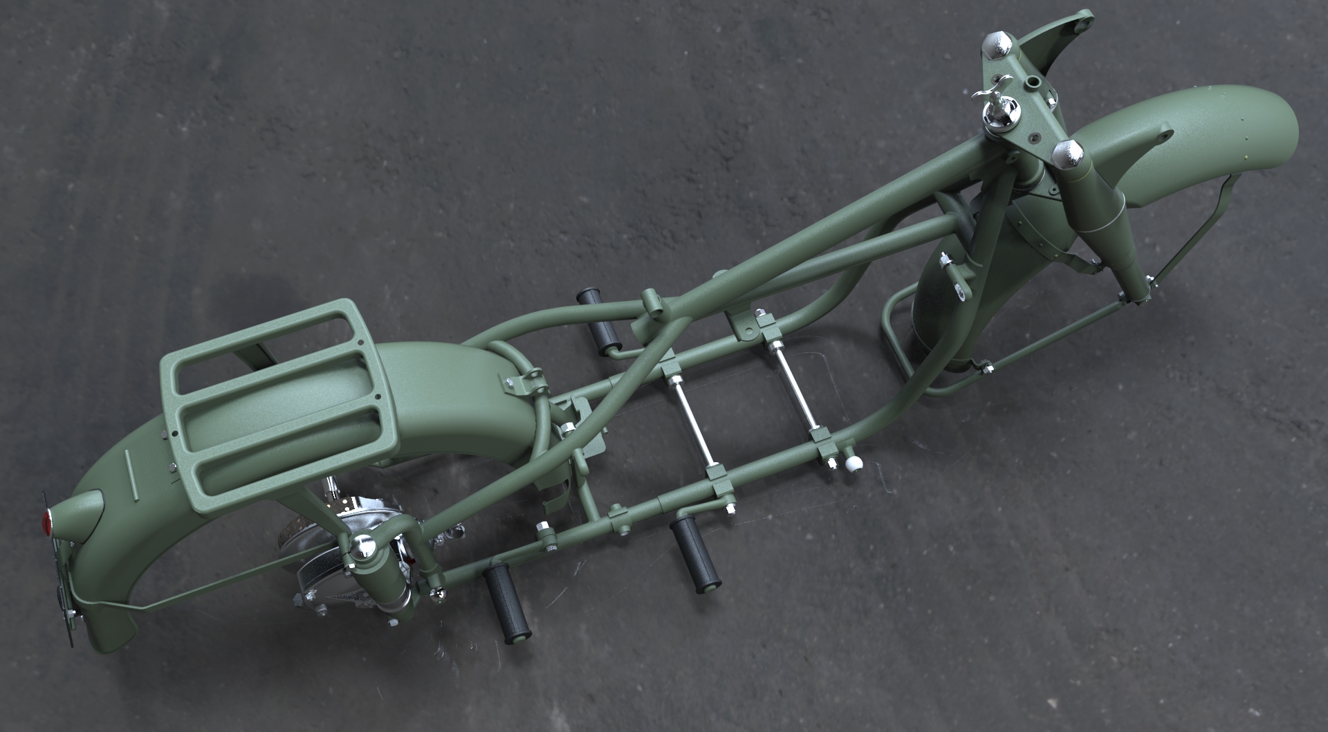 车架、前叉-挡泥板总成